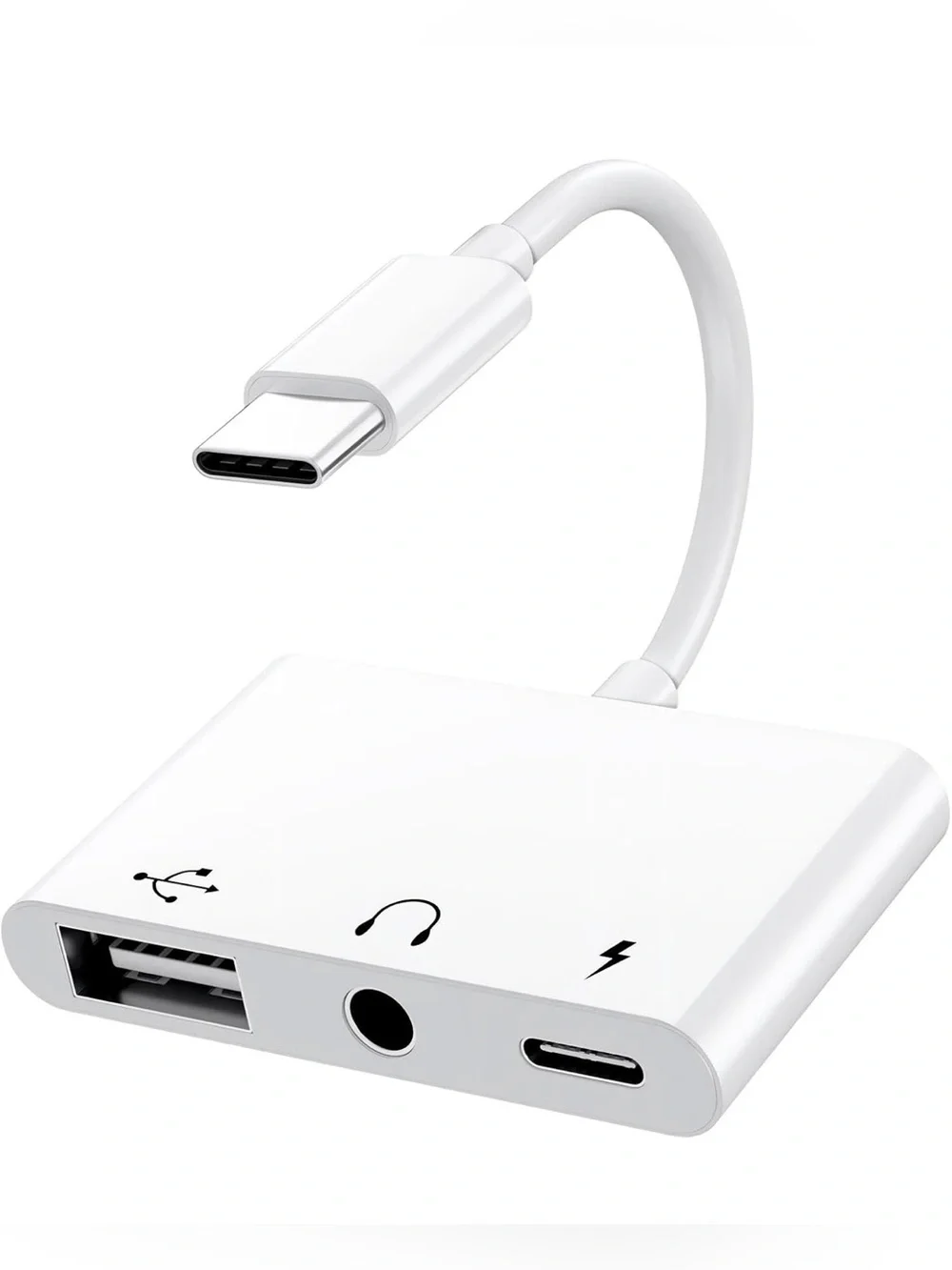 USB C to 3.5mm Audio OTG Adapter w/60W PD Fast Charging Headphone Splitter 3in1